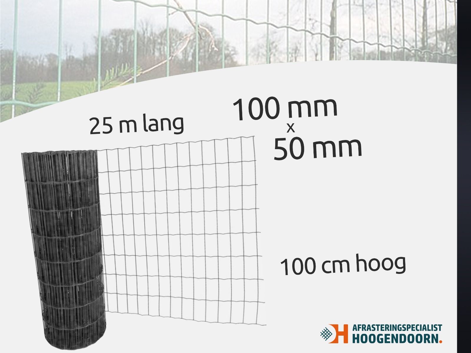 Eurofence Tuingaas Classic zwart 100cm