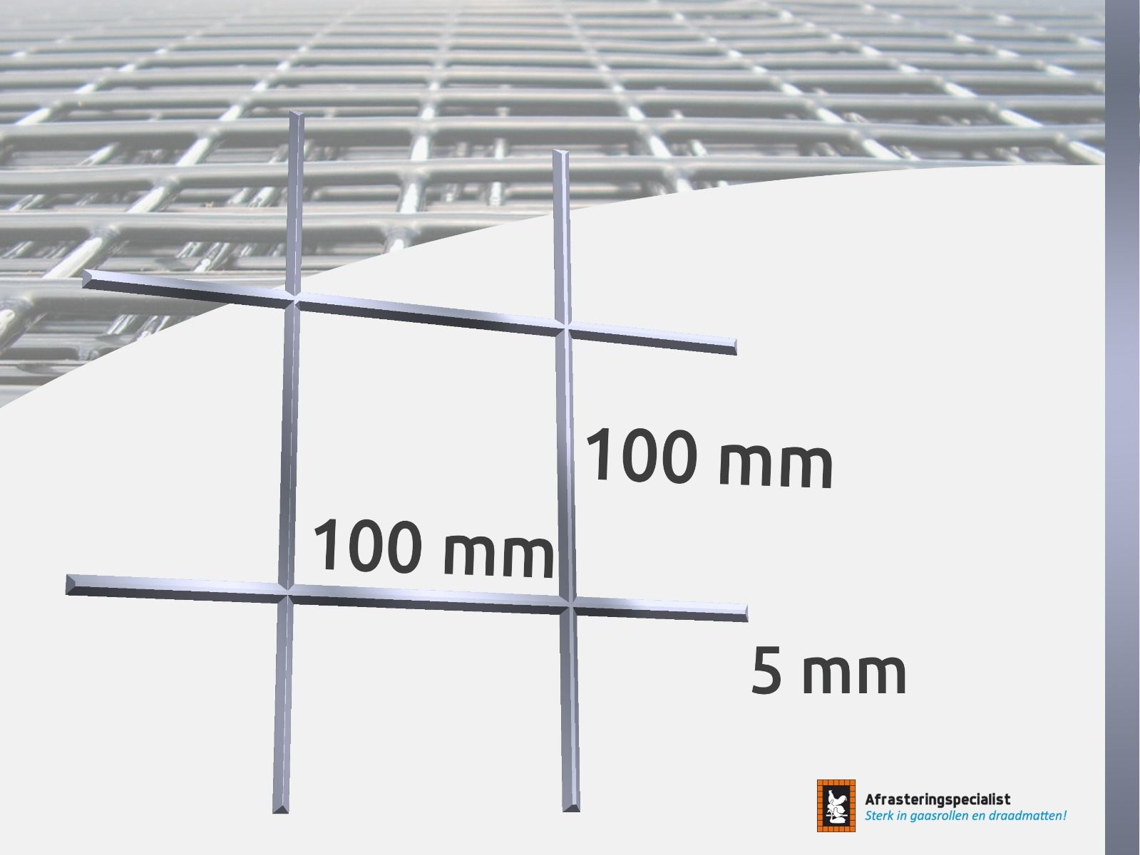 Draadmat verzinkt 100x100x5,0mm