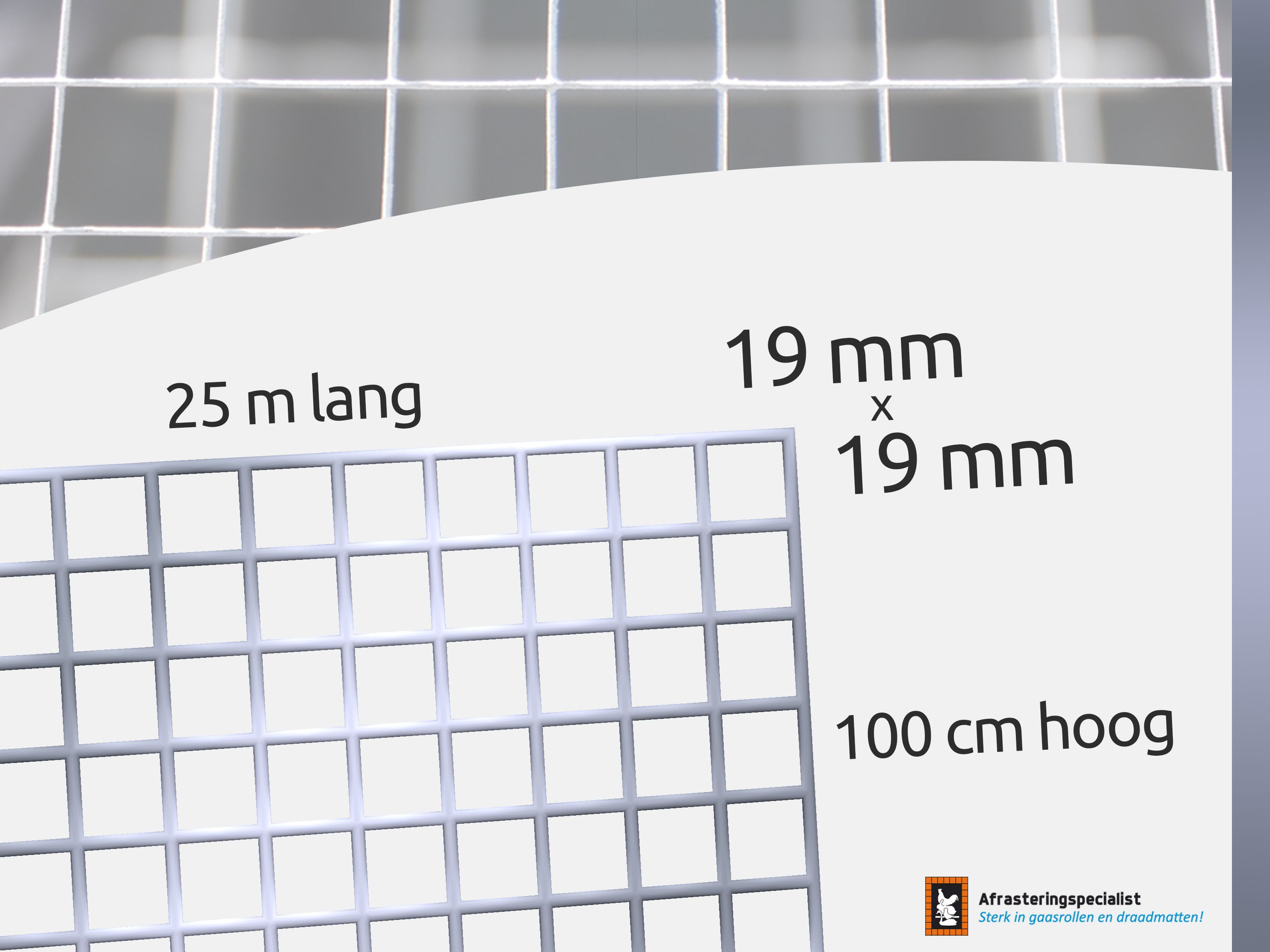 Volièregaas 19x19x1,05mm 100 cm Verzinkt